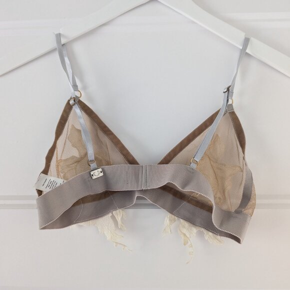 SKIVVIES by For Love & Lemons Rose Bud Bra Grey XS - Picture 5 of 7